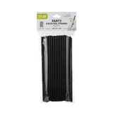 Party Cocktail Straws in Black, Set of 100