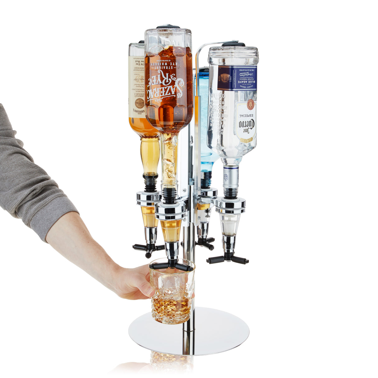 Liquor Tap 4-Bottle Liquor Dispenser Stand