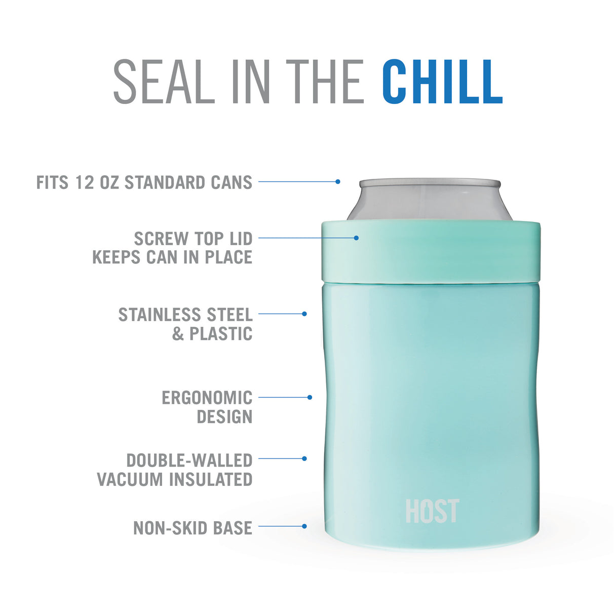 Stay-Chill Standard Can Cooler in Seaglass