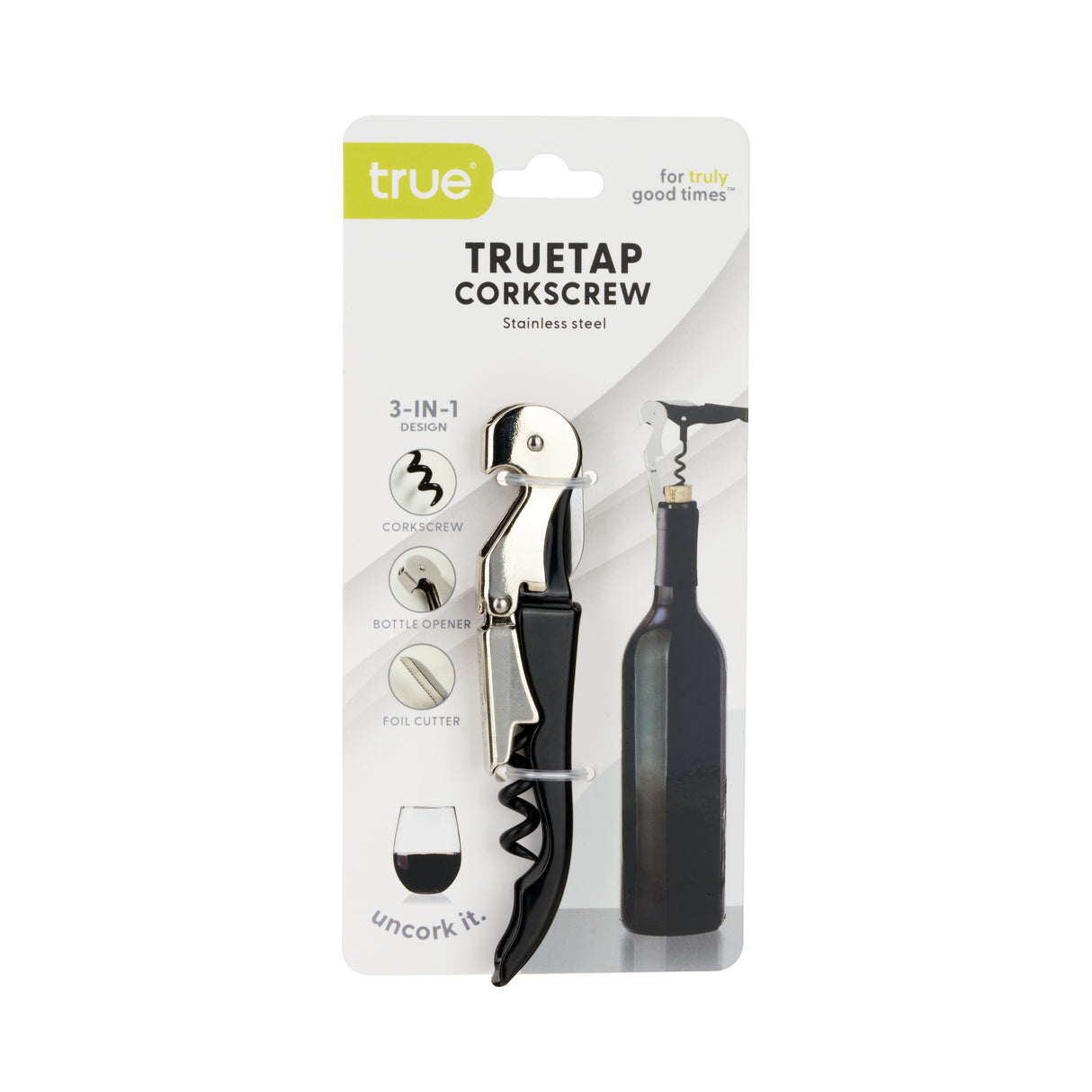 Truetap Waiter's Corkscrew in Black