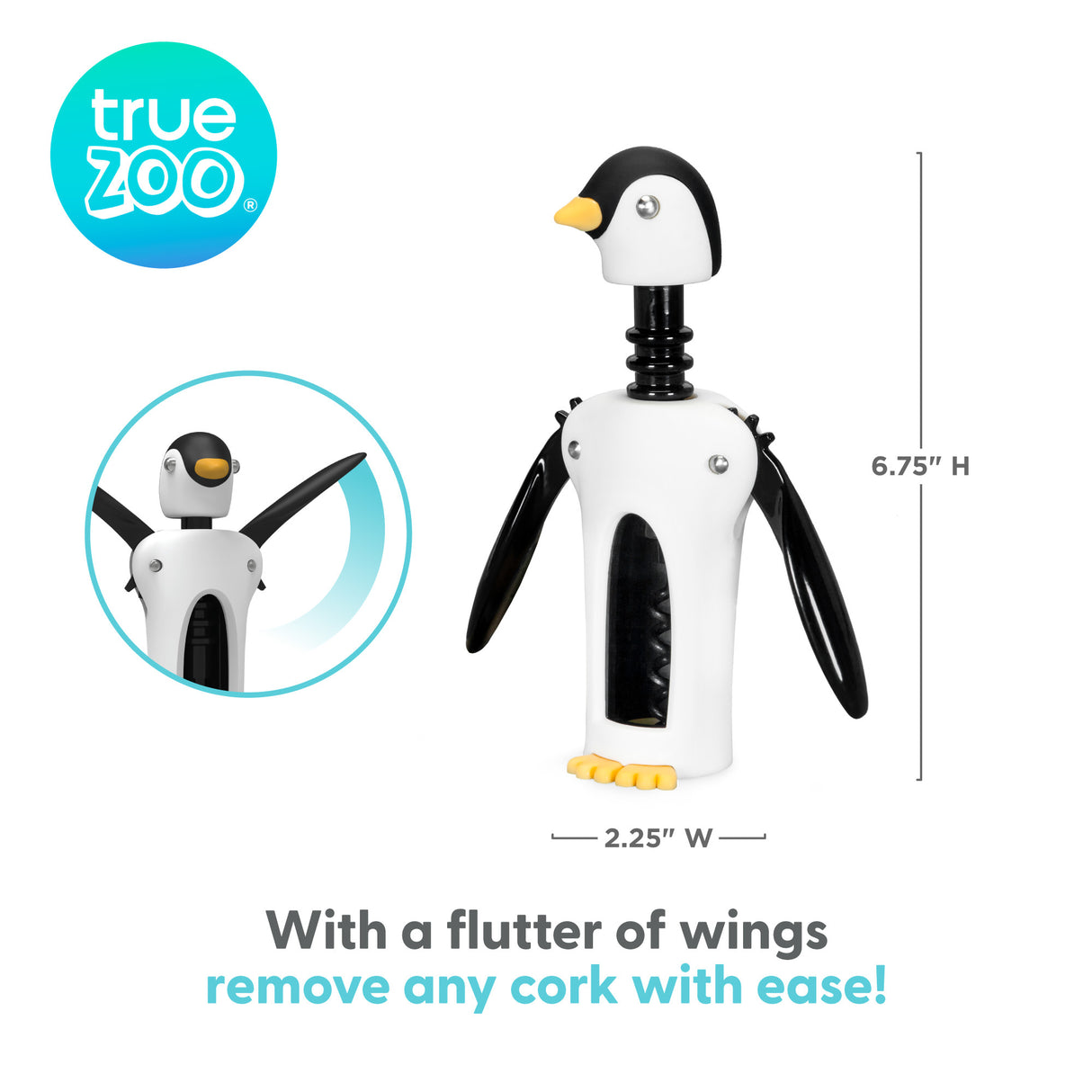 TrueZoo Kingsley Penguin Winged Corkscrew