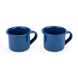 Enamel Shot Glasses in Blue, Set of 2