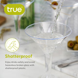 Party 8 oz Plastic Stemmed Martini Cups in Clear, Set of 12