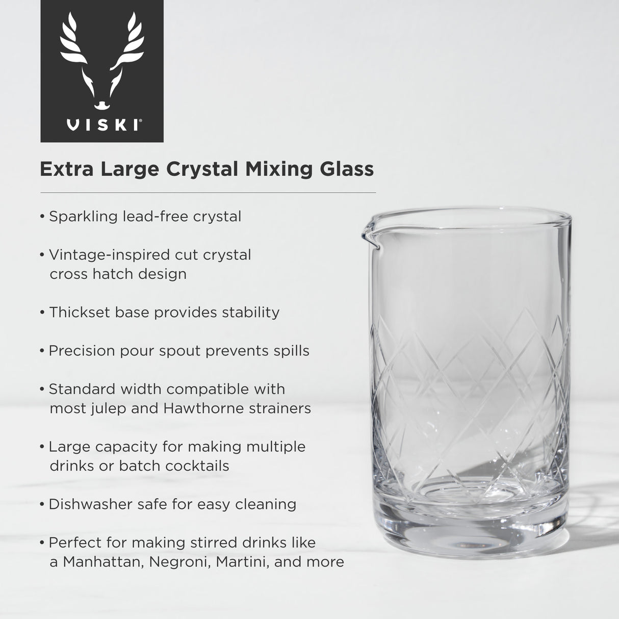 Viski Professional Crystal Extra Large Mixing Glass