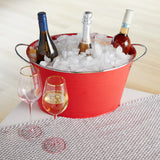 Big Red Galvanized Metal Beverage Tub