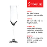 Salute Champagne Flute Glass, Set of 4