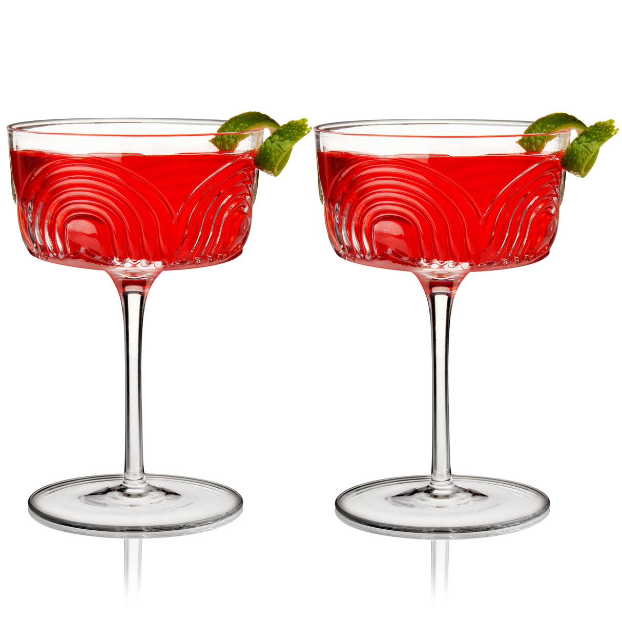 Deco Beau Crystal Coupes, Set of 2