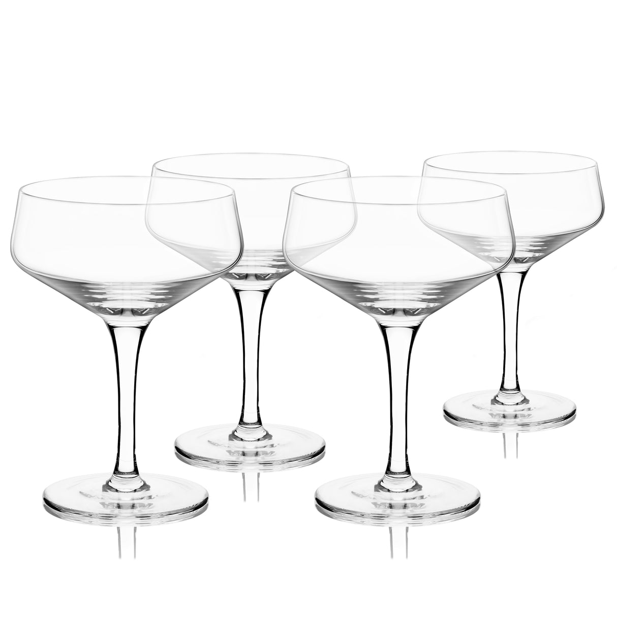 Raye Crystal Angled Coupe Glasses, Set of 4