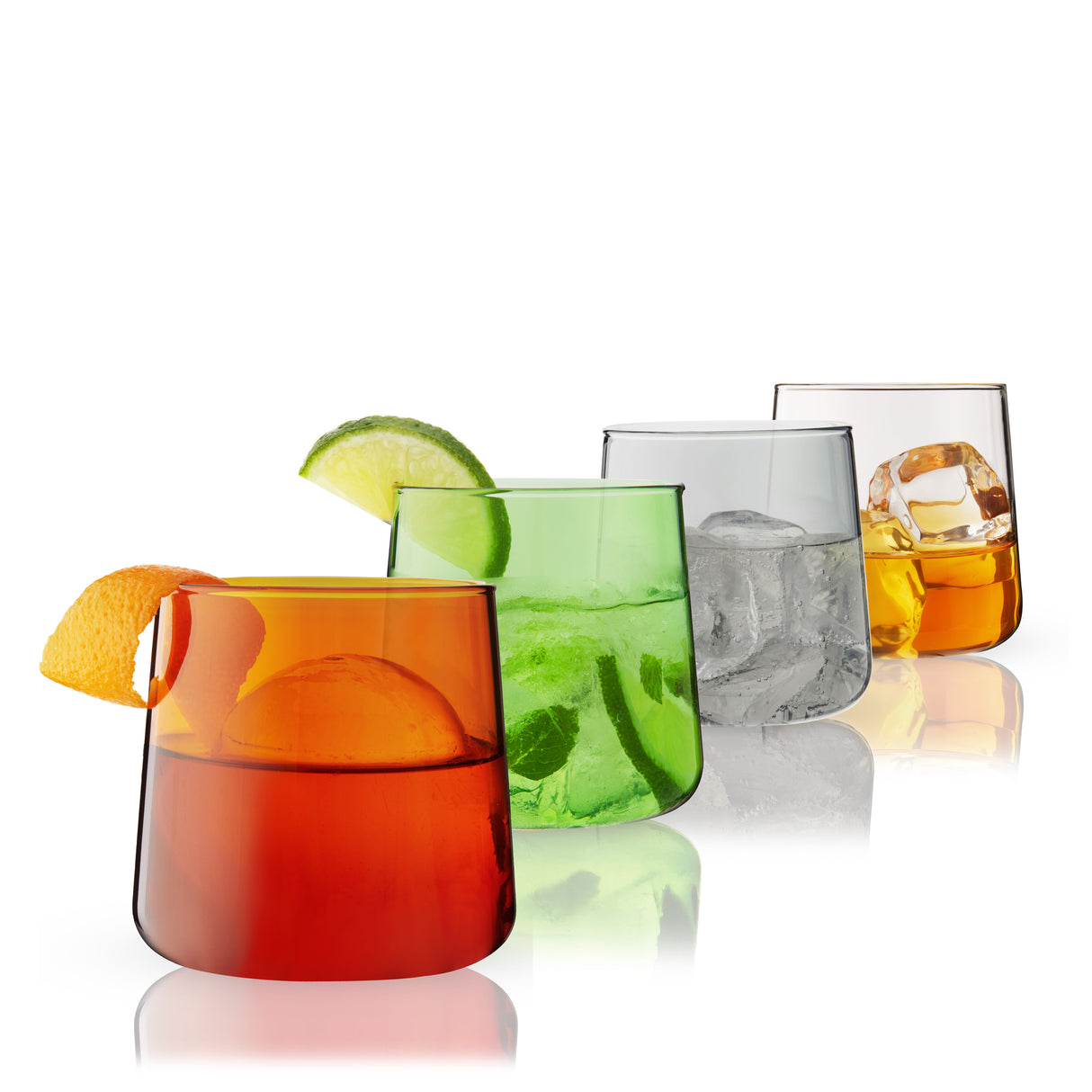 Aurora Cocktail Tumblers in Assorted Colors, Set of 4