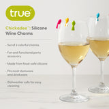 Chickadee  Silicone Wine Charms, Set of 6