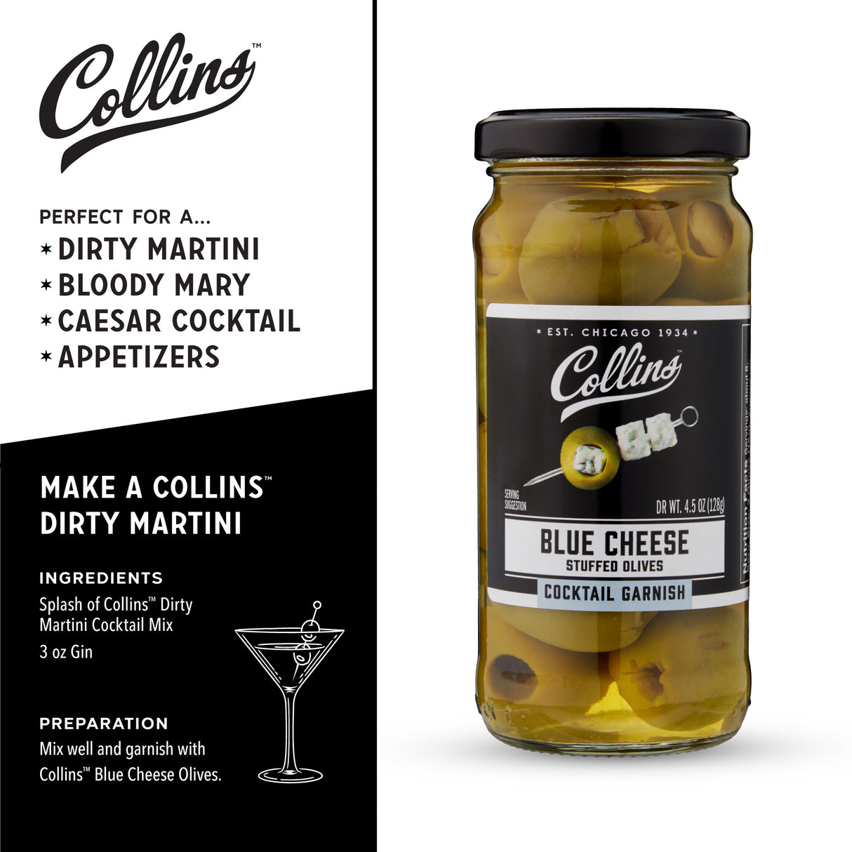 Blue Cheese Stuffed Olives, 5 oz