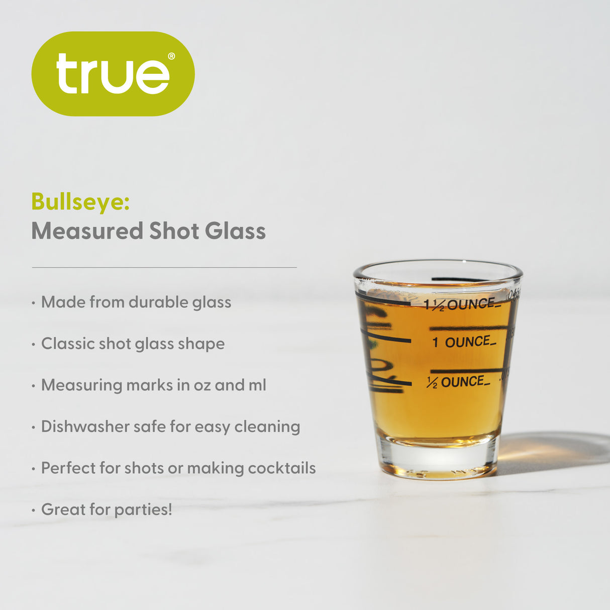 Bullseye 1.5 oz Measured Shot Glass