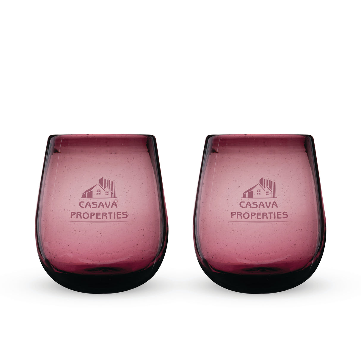 Segunda Vida Rosado Recycled Stemless Wine Glasses, Set of 2