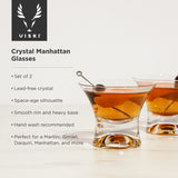 Raye Crystal Stemless Manhattan Glasses, Set of 2