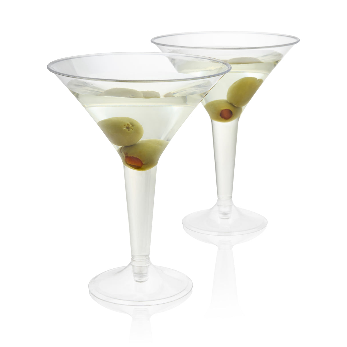 Party 8 oz Plastic Stemmed Martini Cups in Clear, Set of 12