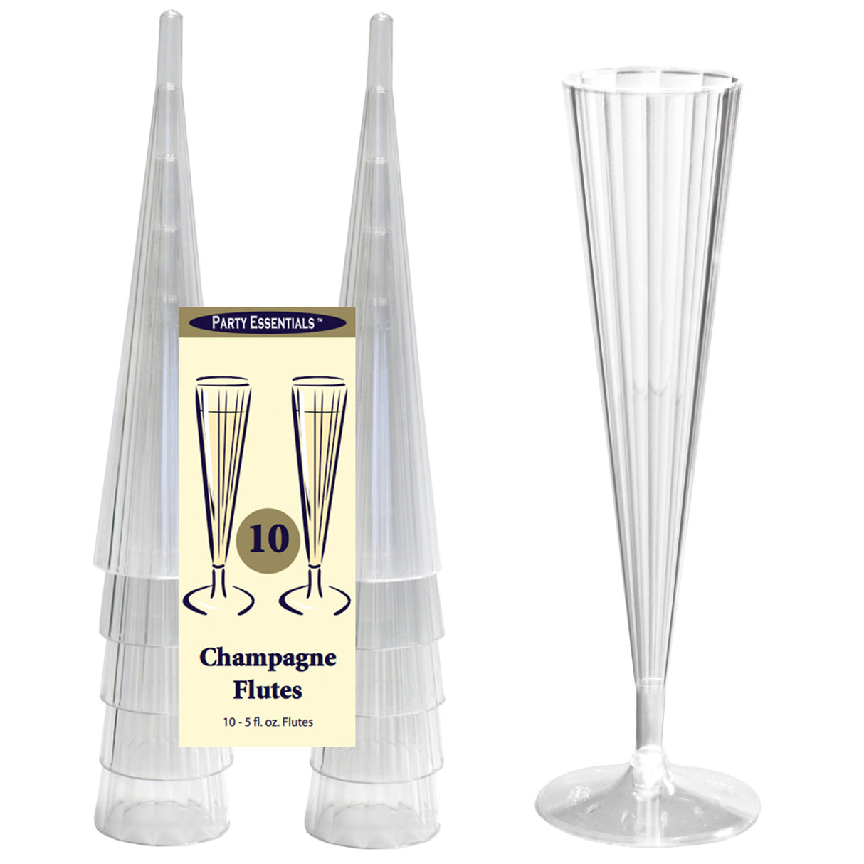 Party Essentials 5 oz Champagne Flutes, Set of 10