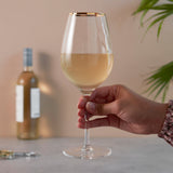 Gilded Stemmed Wine Glasses, Set of 2