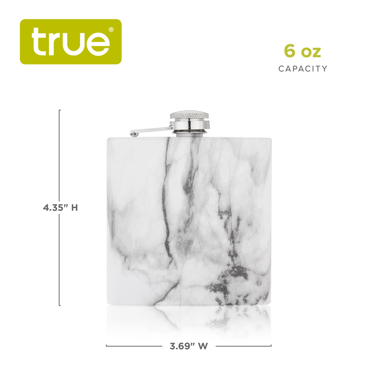 Trueflask 6 oz Stainless Steel Flask in Marble