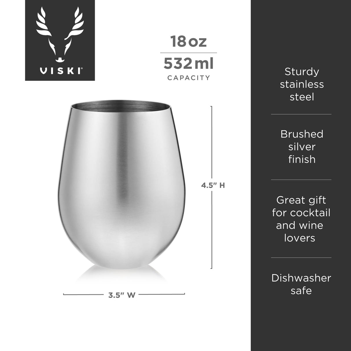 Harrison Wine Tumblers in Stainless Steel