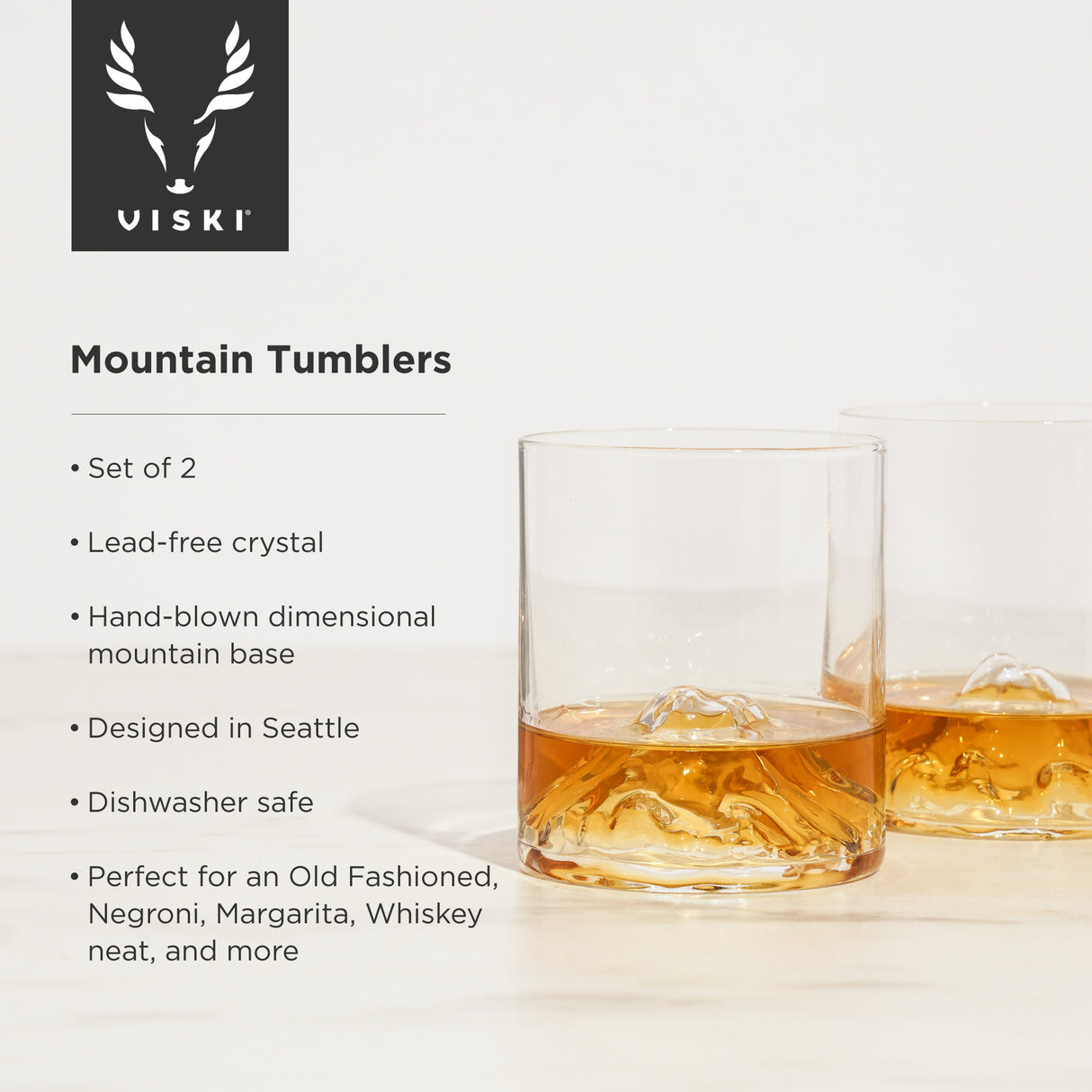 Mountain Crystal Tumblers, Set of 2