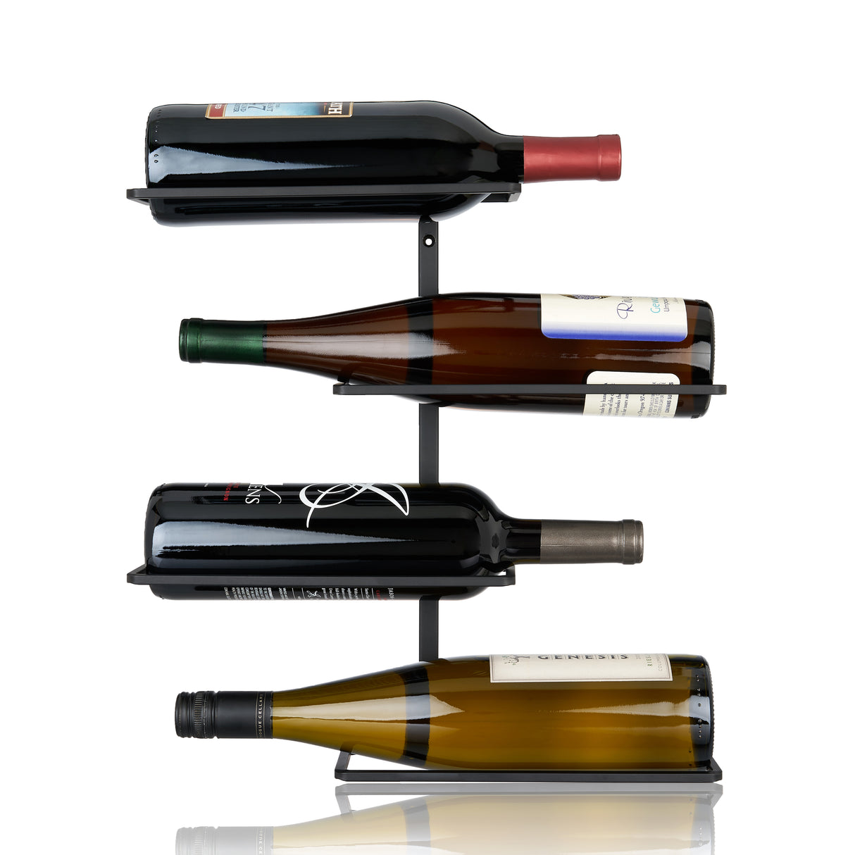 Wall Mounted 4-Bottle Wine Rack