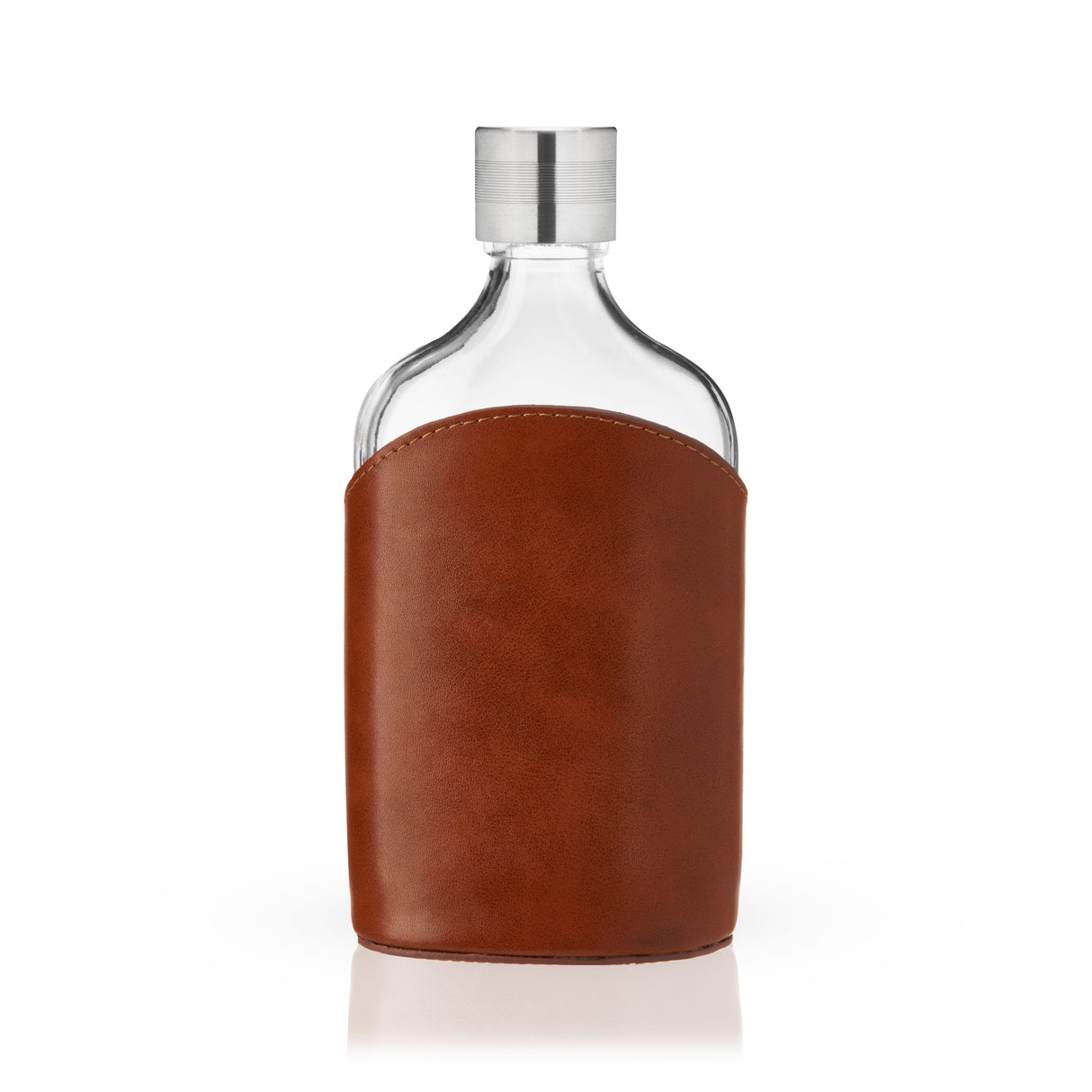 Admiral Parker Leather-Wrapped 7 oz Glass Flask