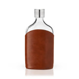 Admiral Parker Leather-Wrapped 7 oz Glass Flask