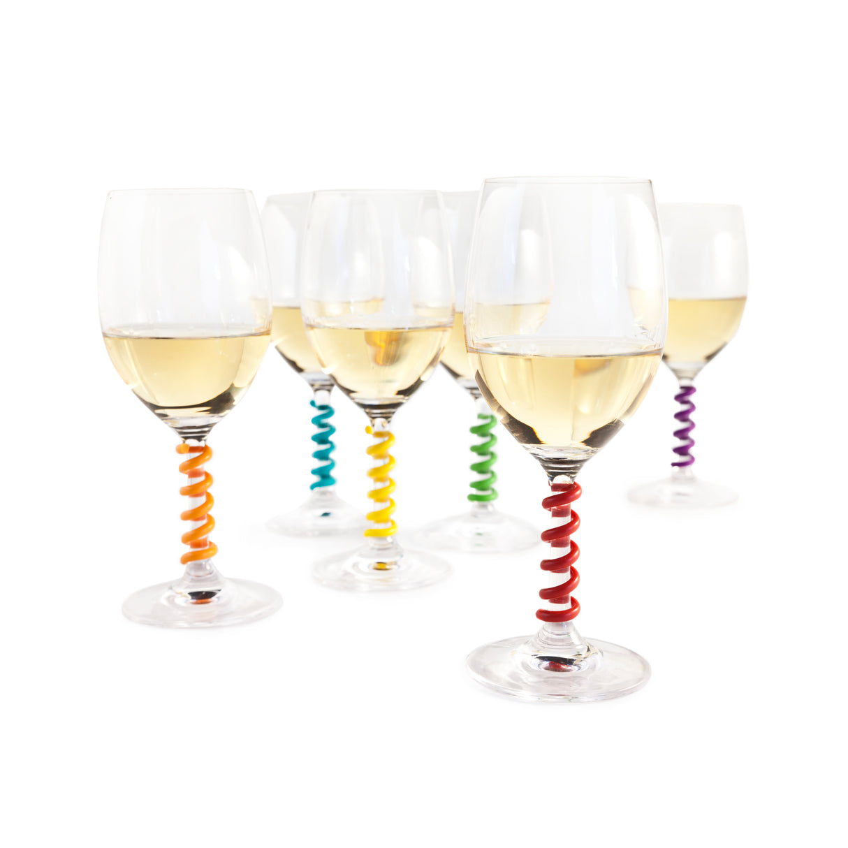 Stem Springs Silicone Wine Charms, Set of 6