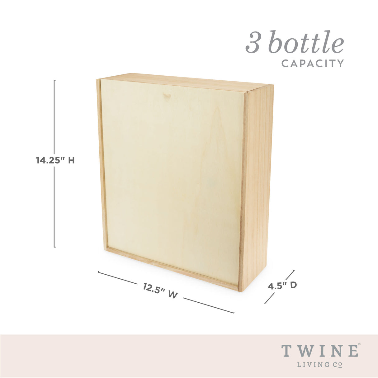 3-Bottle Paulownia Wood Wine Box