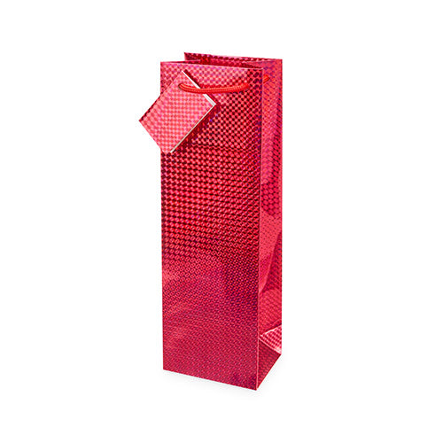 Red Holographic Single Bottle Wine Bag