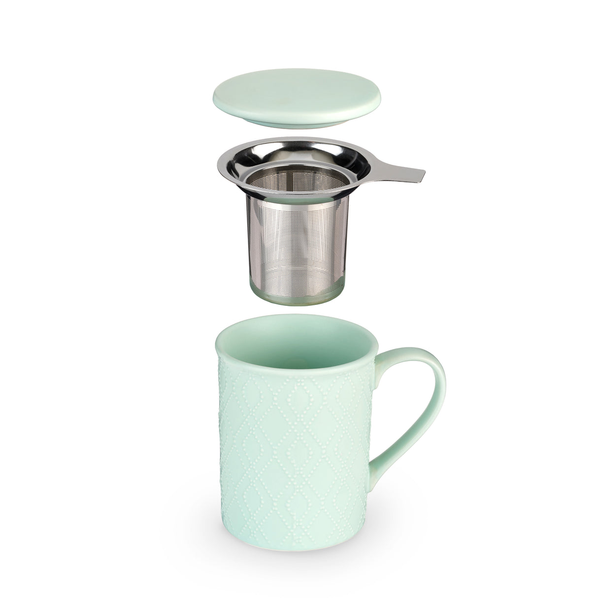 Annette Souk Ceramic Tea Infuser Mug in Mint