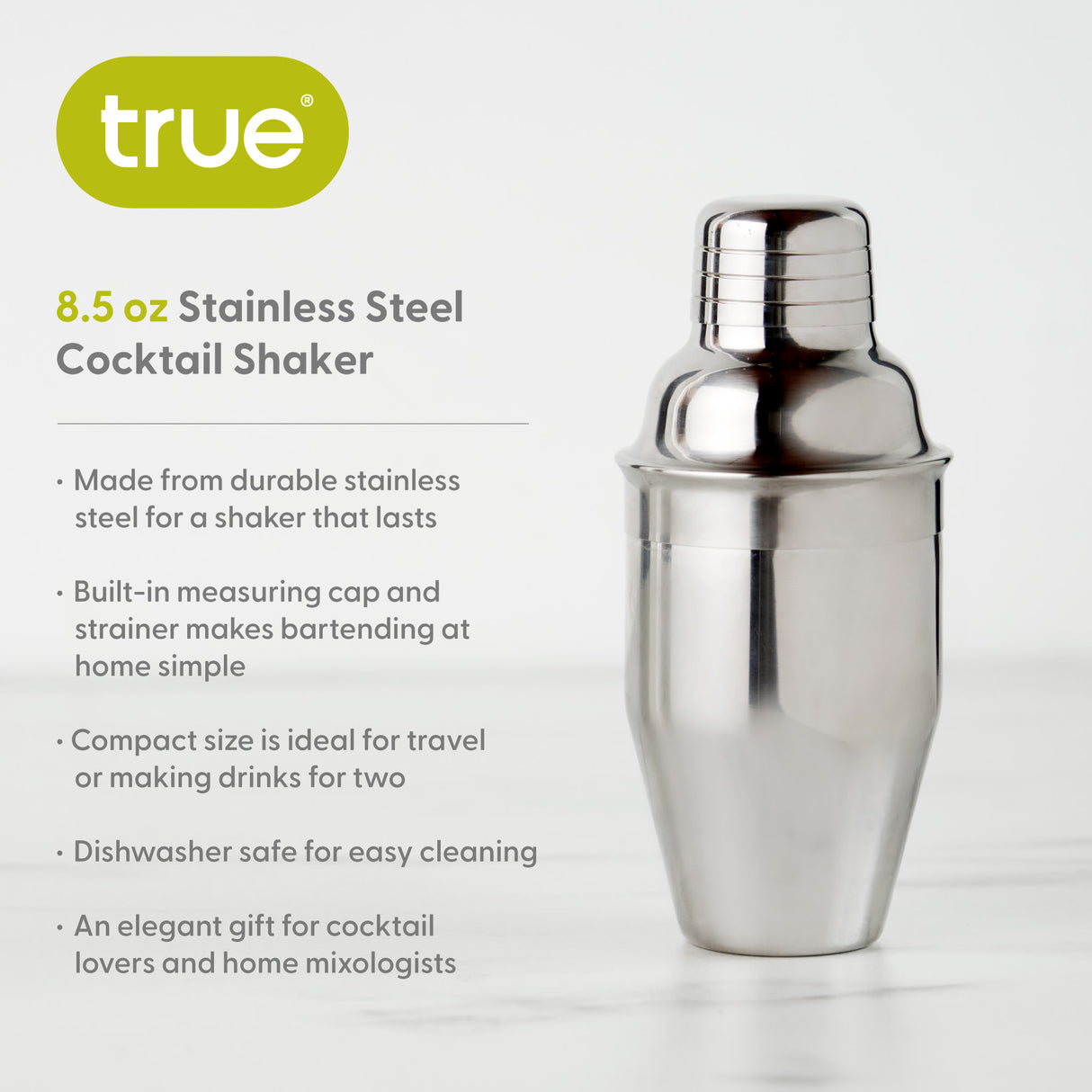 Contour 8.5 oz Cocktail Shaker in Stainless Steel