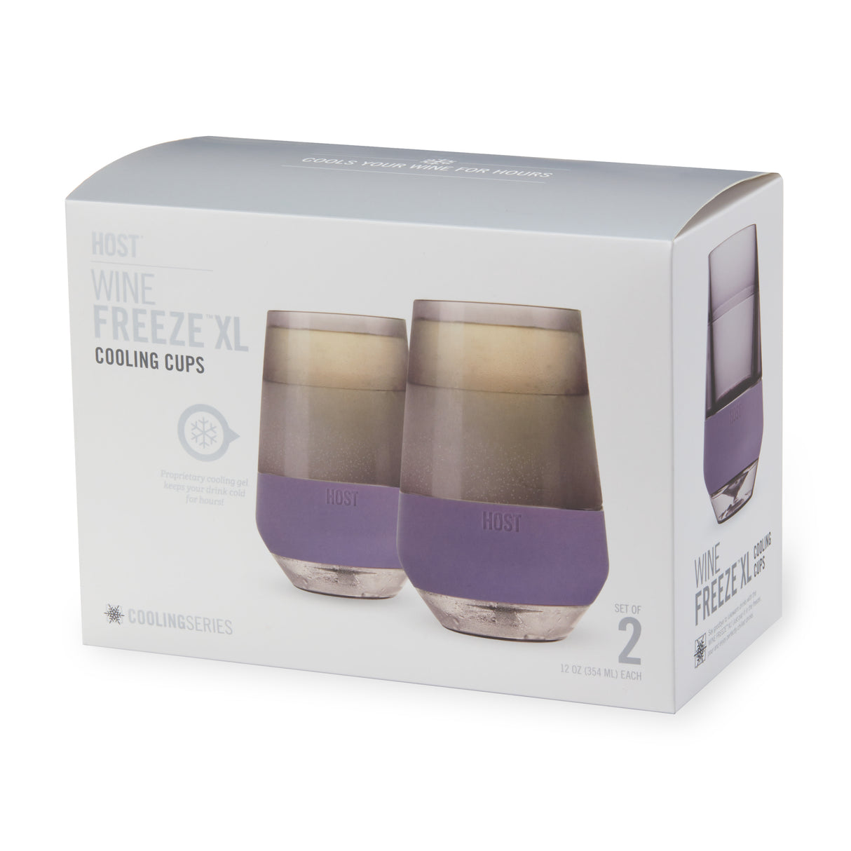 Wine FREEZE XL Cooling Cup in Deep Lilac, Set of 2