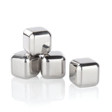 Glacier Rocks Small Cubes in Stainless Steel, Set of 4