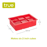 Colossal 2" Silicone Ice Cube Tray in Red