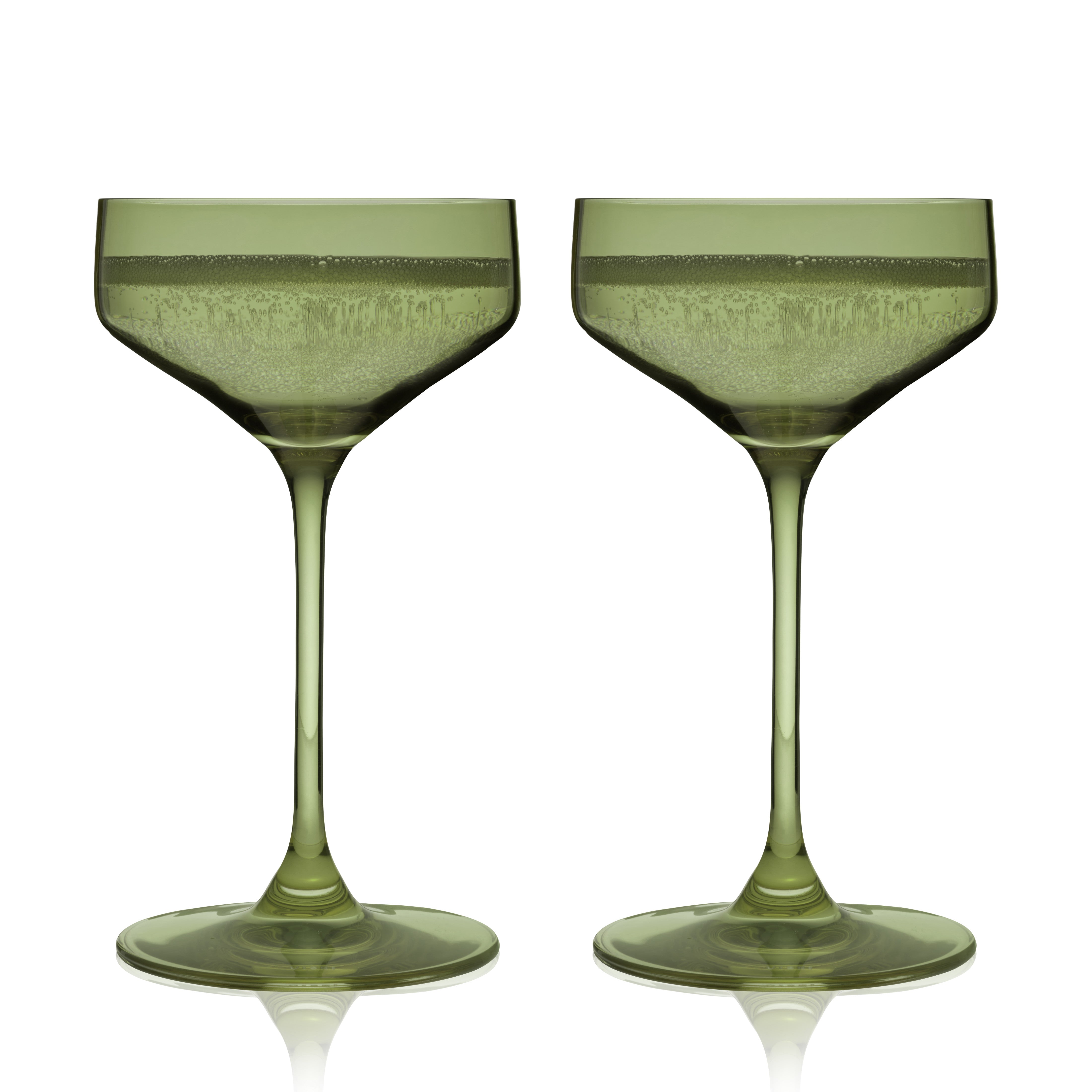 Reserve Nouveau Crystal Coupes in Sage, Set of 2 - Thumbnail 4