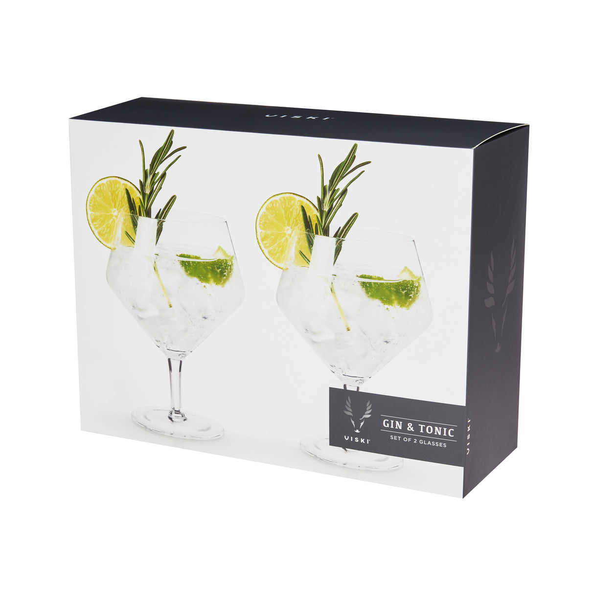 Raye Crystal Angled Gin & Tonic Glasses, Set of 2