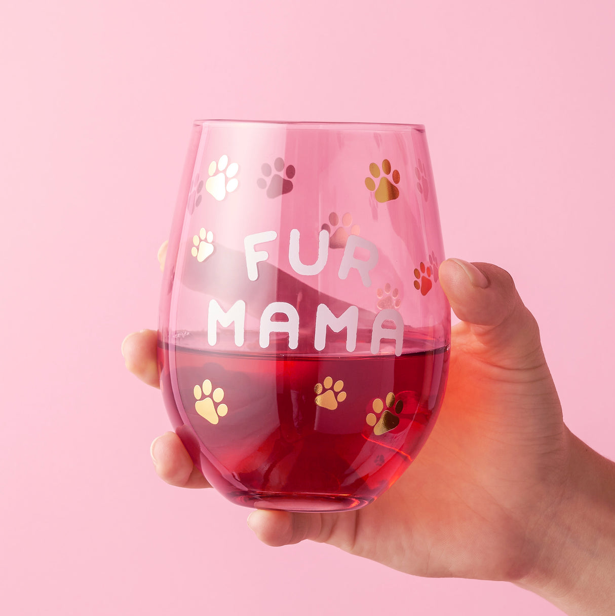 Fur Mama Stemless Wine Glass