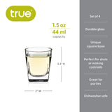 Square 1.5 oz Shot Glasses, Set of 4