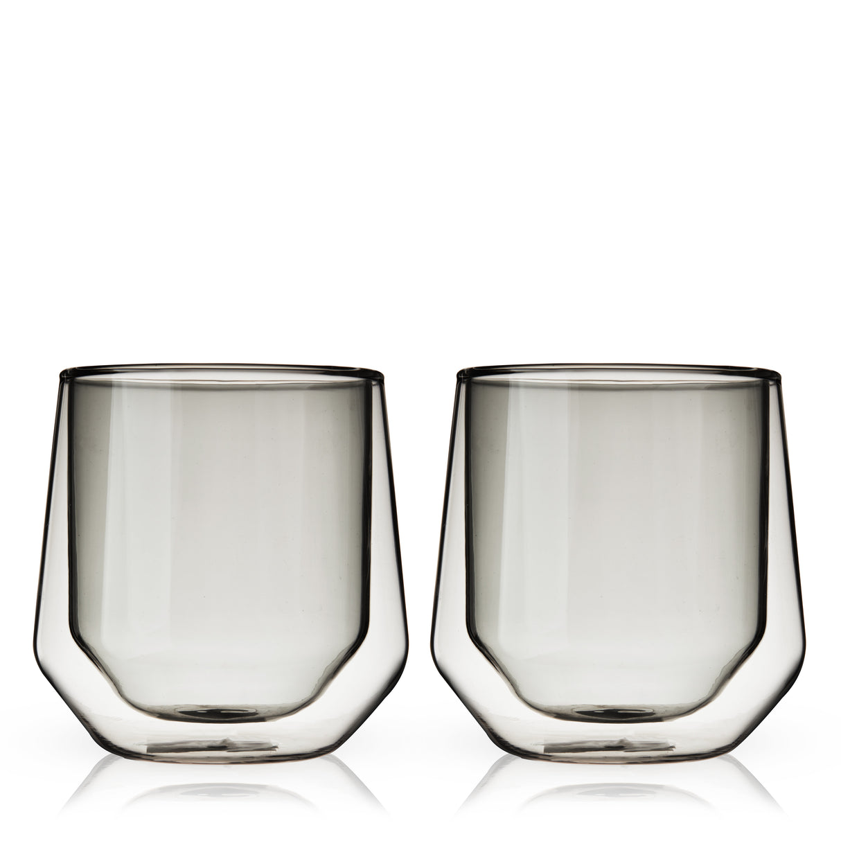 Aurora Double Walled Tumblers in Smoke Grey, Set of 2