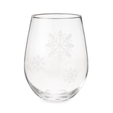 Scattered Snowflakes Stemless Wine Glass