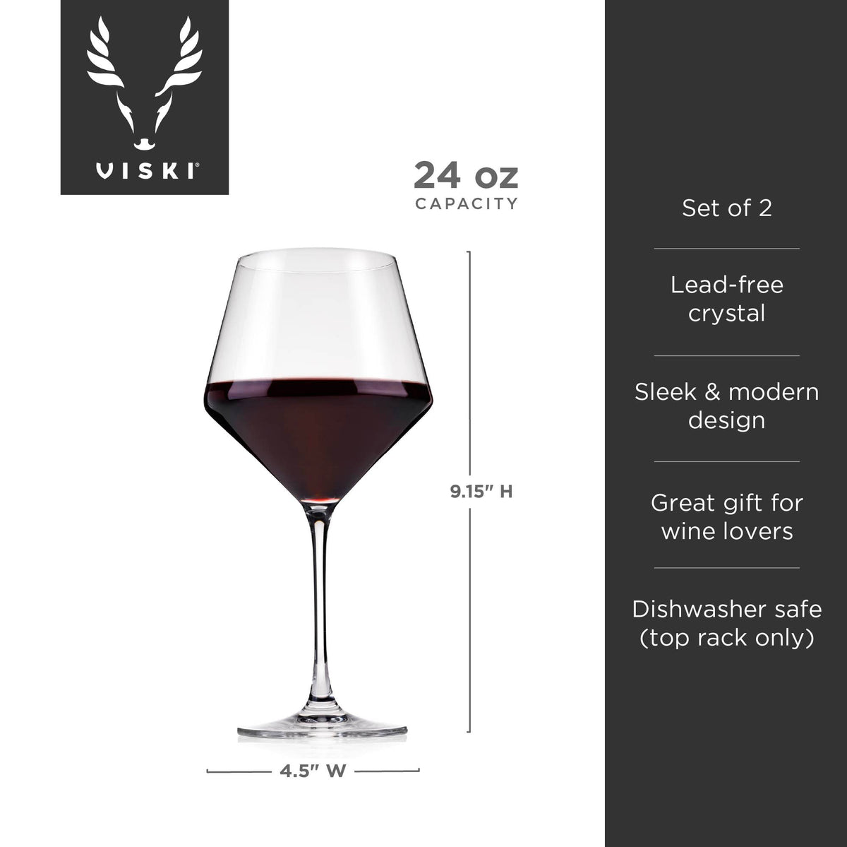 Raye Crystal Angled Burgundy Glasses, Set of 2