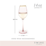 Rose Crystal White Wine Glasses, Set of 2