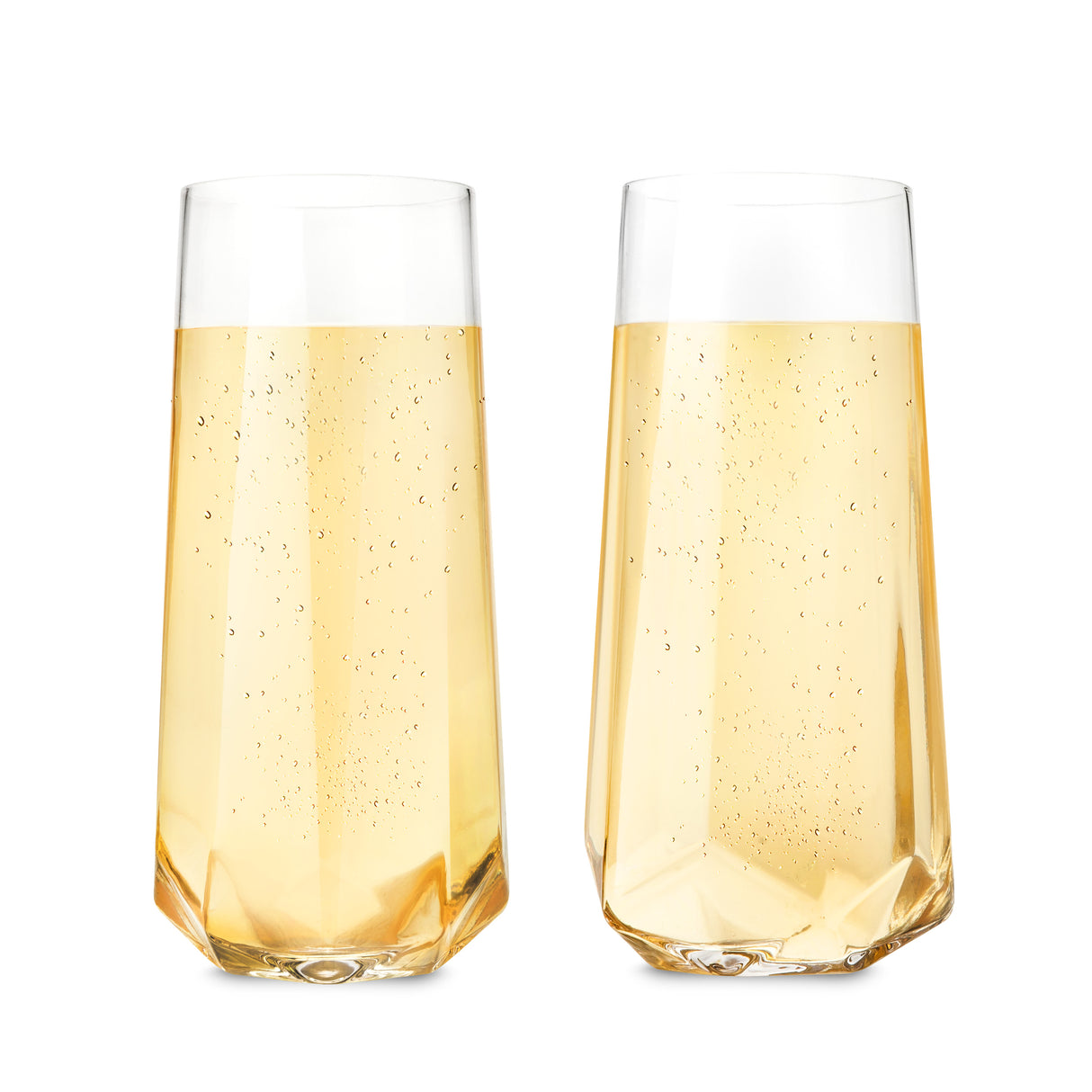 Seneca Crystal Faceted Stemless Champagne Flutes, Set of 2