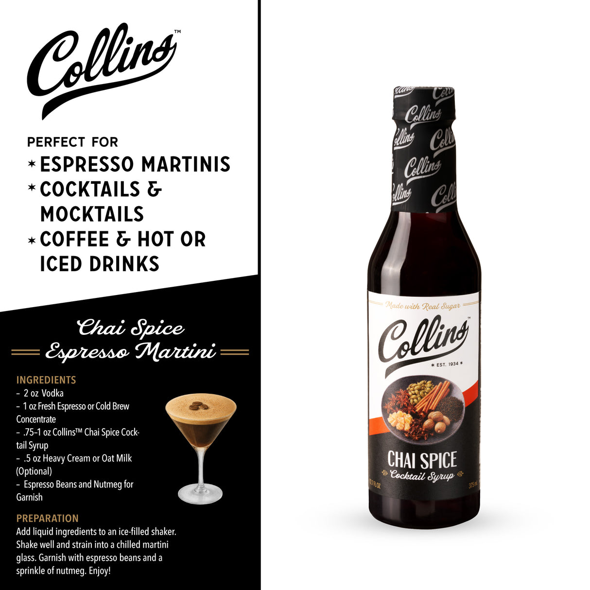 Chai Spice Cocktail Syrup, 12.7 oz