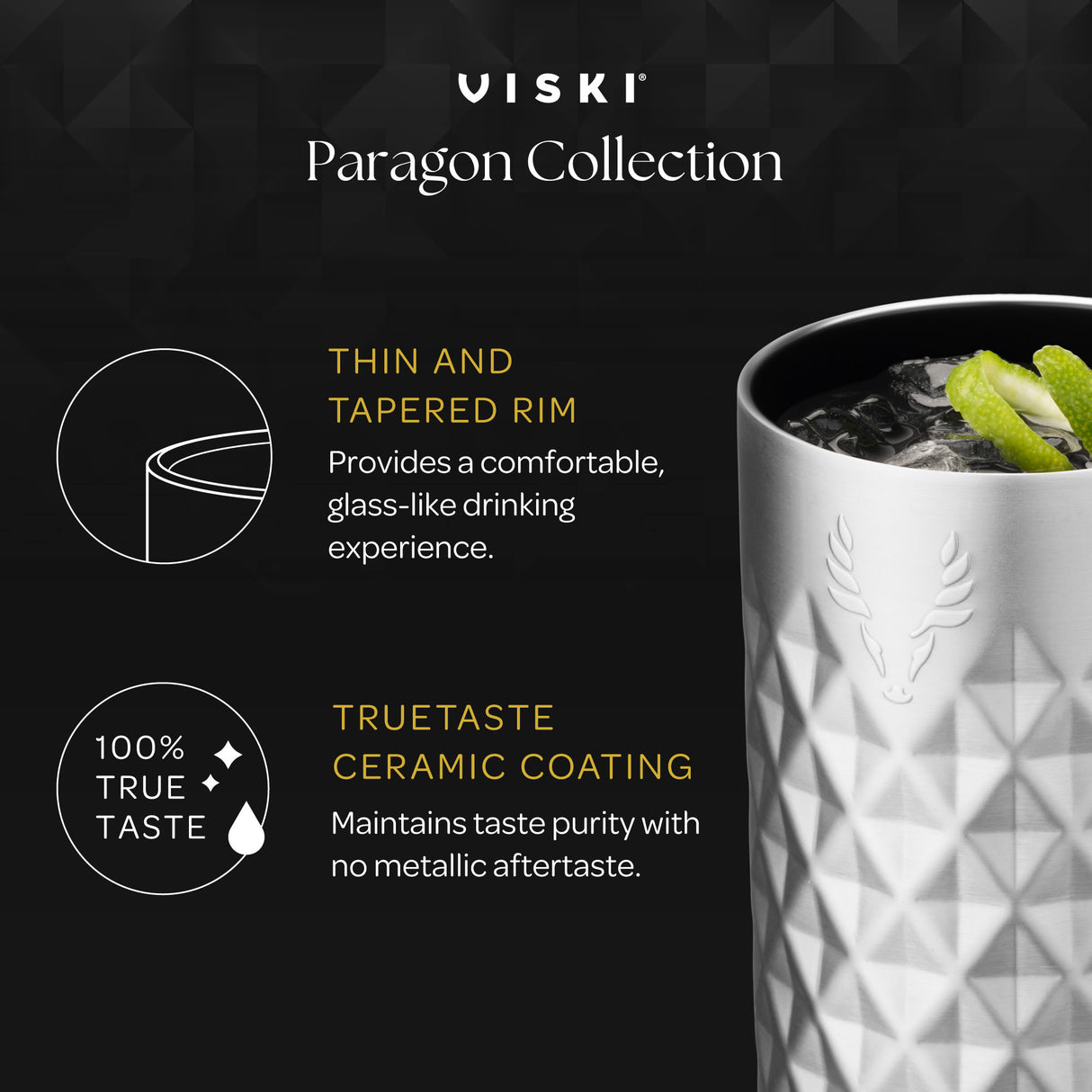 Paragon Stainless Steel Highball Tumbler in Platinum