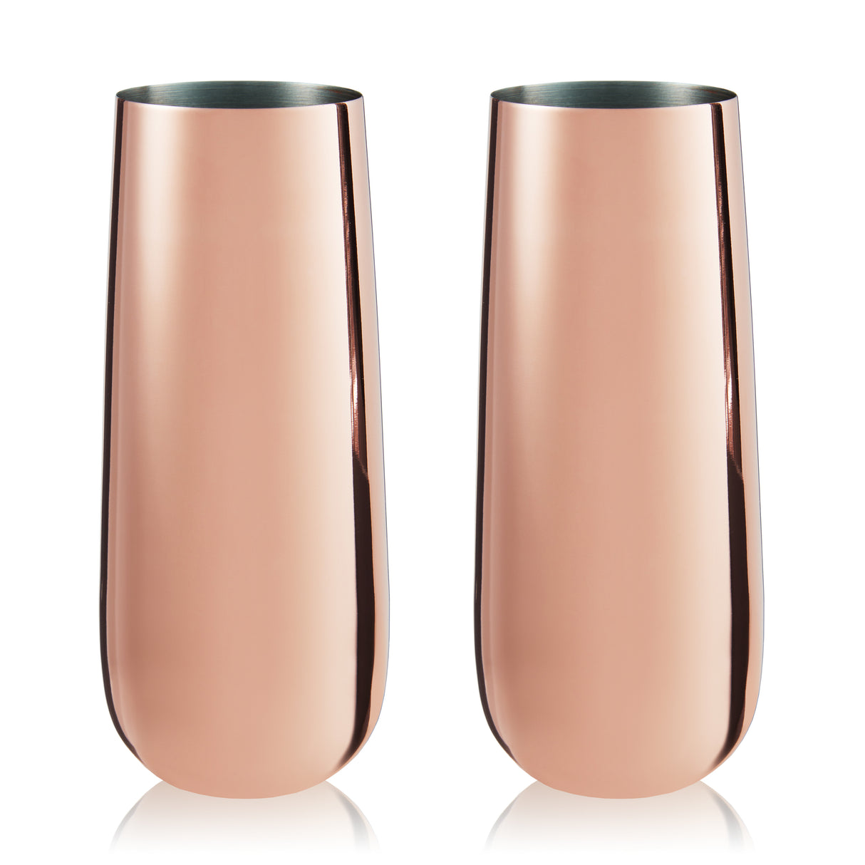 Summit Stemless Champagne Flutes in Copper, Set of 2