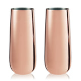 Summit Stemless Champagne Flutes in Copper, Set of 2