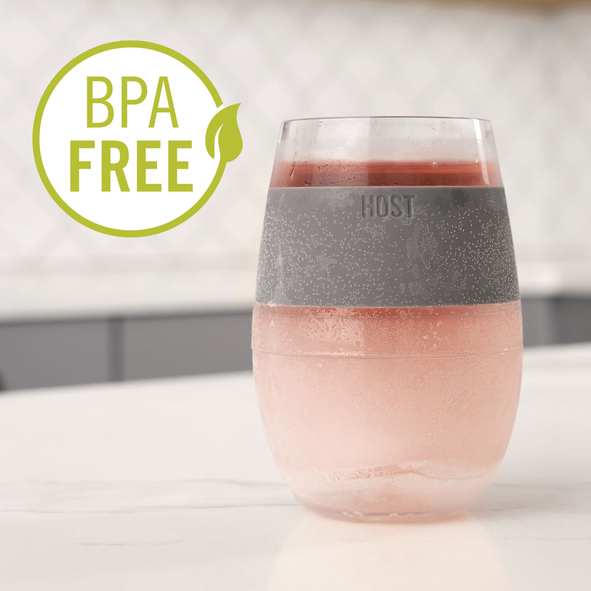 Wine FREEZE Cooling Cup in Gray, Set of 2