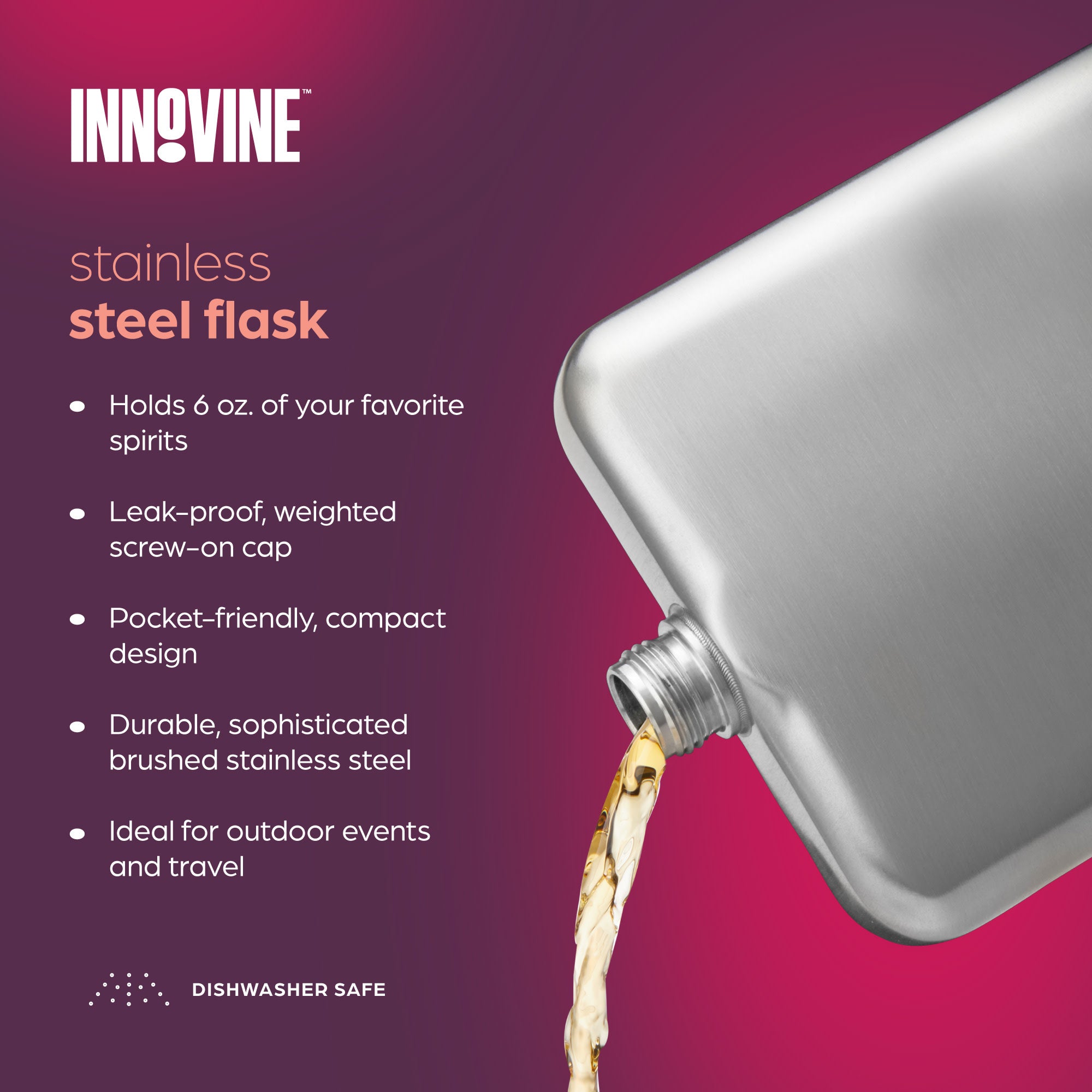 Brushed Stainless Steel Flask - Thumbnail 4